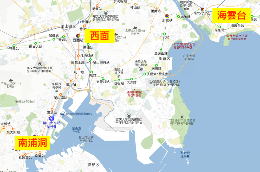 釜山住宿地圖